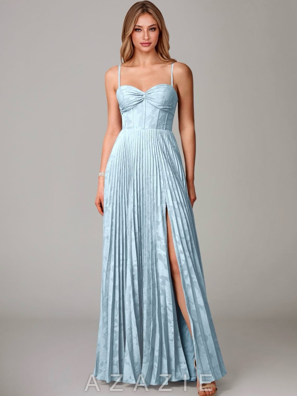 Azazie Bridesmaid Dress- Akiko Floral Skyblue